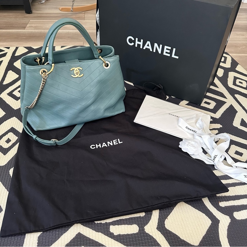SOLD Authentic Chanel Chic Chevron Shopping Tote RARE